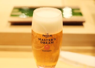 Suntory Master’s Dream premium draft beer served at Sushi Shutatsu, a Tokyo sushi restaurant